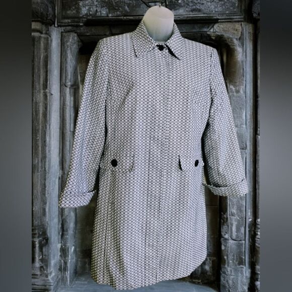 APT 9  DRESS/COÀT by WOMENS  NAVY & WHITE HOUNDSTOOTH SIZE 8 - Picture 3 of 14